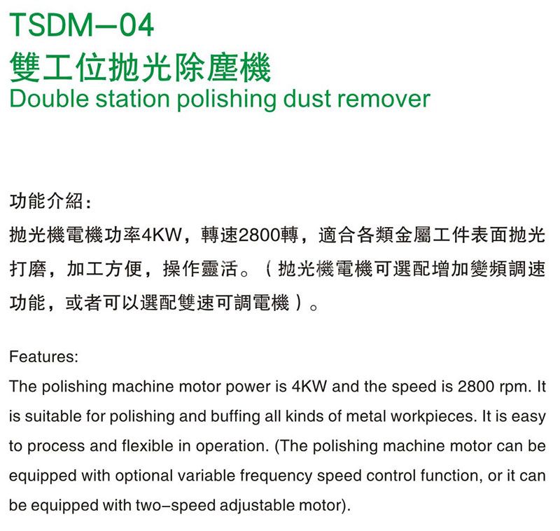 雙工(gōng)位抛光除塵機